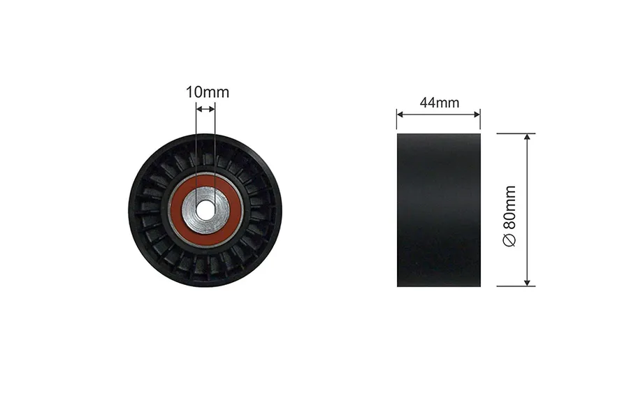 Deflection/guide pulley, v-ribbed belt